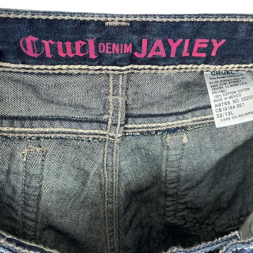 Cruel Bootcut Jeans Women 32/13 Long Blue Cotton Dark Rodeo Cowgirl Show NEW - Picture 9 of 9